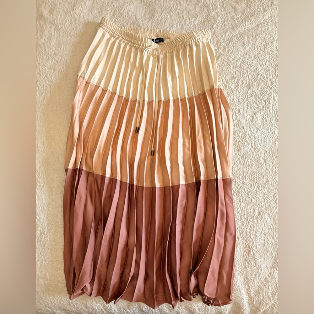 Bohme Satin Pleated Skirt